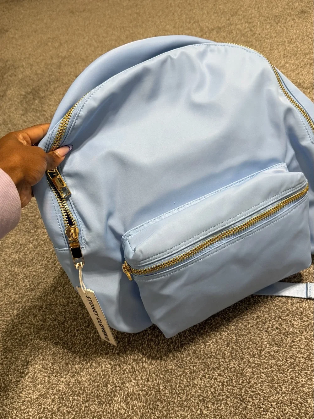 Stoney Clover Lane Periwinkle Light Blue Backpack